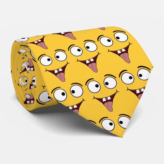 Funny Faces Pattern Stropdas (Opgerold)