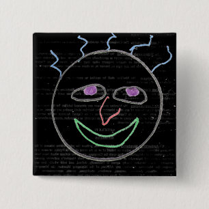 Funny Faces Vierkante Button 5,1 Cm
