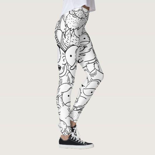 Funny Facs Creative Pattern Design Leggings (Rechts)
