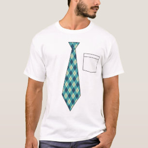 Funny Fake Argyle Necktie Shirt