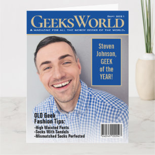 Funny Fake GeeksWorld Magazine voegt je foto's toe Kaart