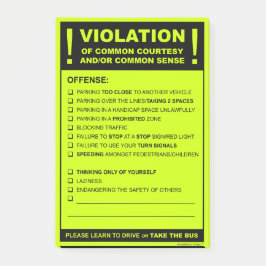 Funny Fake Parking Ticket Driving Citation Post-it® Notes