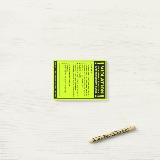 Funny Fake Parking Ticket Driving Citation Post-it® Notes (Op bureau)
