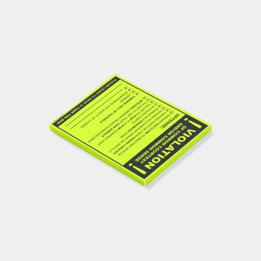 Funny Fake Parking Ticket Driving Citation Post-it® Notes (Schuin)