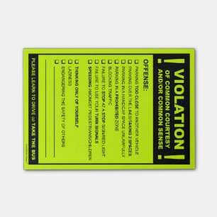 Funny Fake Parking Ticket Driving Citation Post-it® Notes