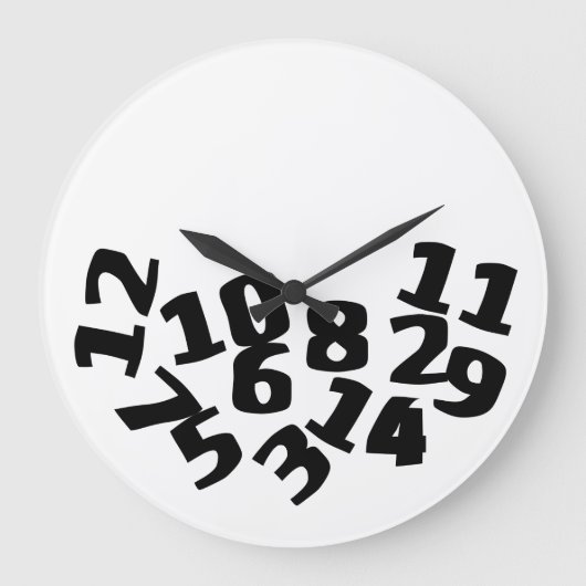 Funny Fallen Numbers Grote Klok (Voorkant)
