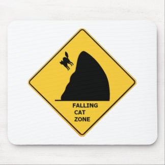 Funny Falling Cat Zone Sign Muismat