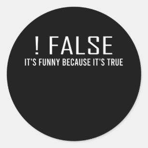 Funny False Programming Coding for Programmers Ronde Sticker