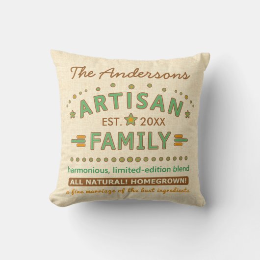 Funny Family Artisan Wedding Cute Personalized Kussen (Voorkant)