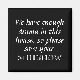 Funny Family Drama Square Magnet Magneet