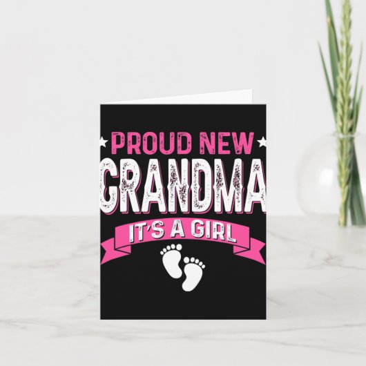 Funny Family Gender Reveal Proud New Grandma It's Kaart (Voorkant)
