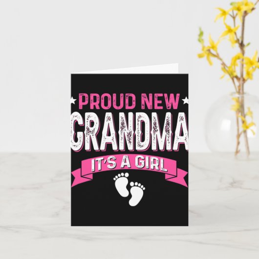 Funny Family Gender Reveal Proud New Grandma It's Kaart (Gele Bloem)