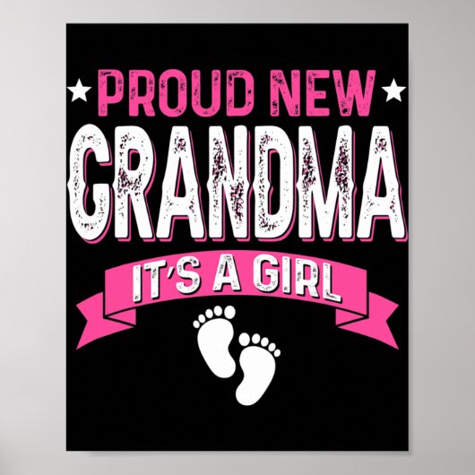 Funny Family Gender Reveal Proud New Grandma It's Poster (Voorkant)
