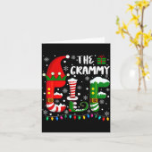 Funny Family Matching Pajamas Grammy Elf Christmas Kaart (Gele Bloem)