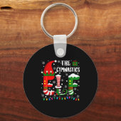 Funny Family Matching Pajamas Gymnastics Elf Chris Sleutelhanger (Voorkant)