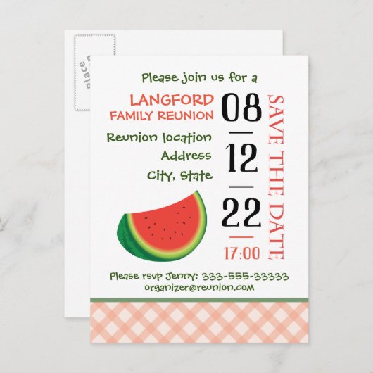 Funny Family Reunion design Faire-part Carte posta (Devant / Derrière)