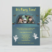 Funny Family Vacation Halloween Nightmare Invite (Staand voorkant)