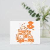 Funny family vakantion campervan briefkaart (Staand voorkant)