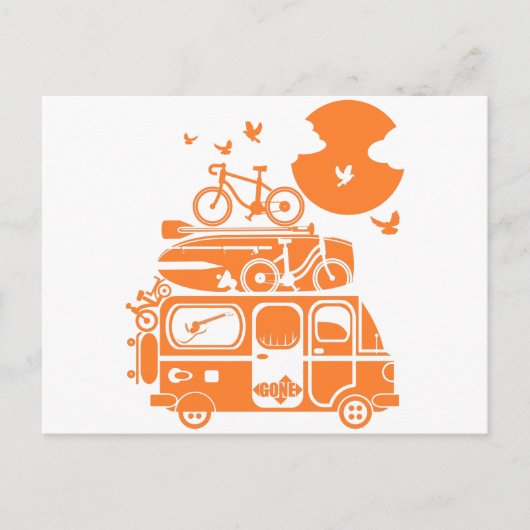 Funny family vakantion campervan briefkaart (Voorkant)