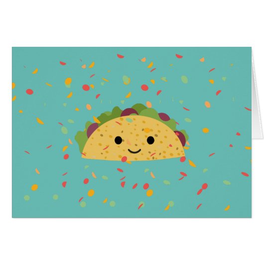 Funny Fantastaco Anniversaire Kawaii Carte Taco (Devant horizontal)