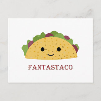 Funny Fantastaco Taco Pun Cute Kawaii Taco Feestdagenkaart