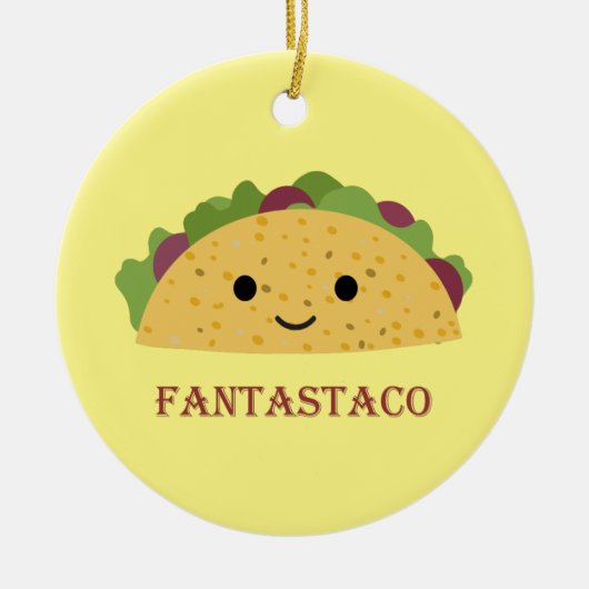 Funny Fantastaco Taco Pun Cute Kawaii Taco Keramisch Ornament (Voorkant)