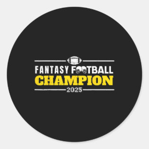 Funny Fantasy Football 2025 Champion Fantasy Voetb Ronde Sticker