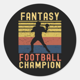 Funny Fantasy Football Champion Draft Ronde Sticker