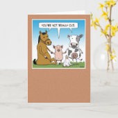 Funny Farm Animals Birthday Kaart (Gele Bloem)