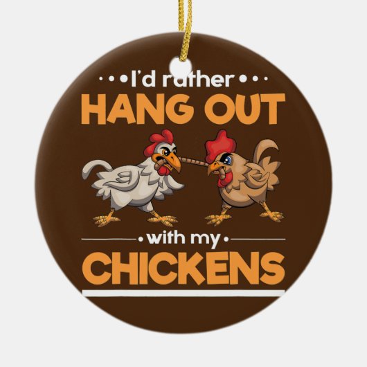 Funny Farmer Boerderij Animal ID eerder dan Hangou Keramisch Ornament (Voorkant)