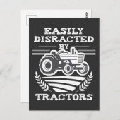 Funny Farming Distracted by Tractors lover Farmer Briefkaart (Voorkant / Achterkant)