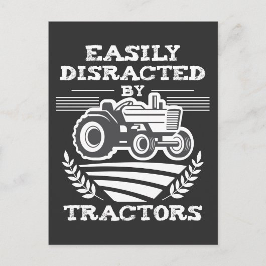 Funny Farming Distracted by Tractors lover Farmer Briefkaart (Voorkant)