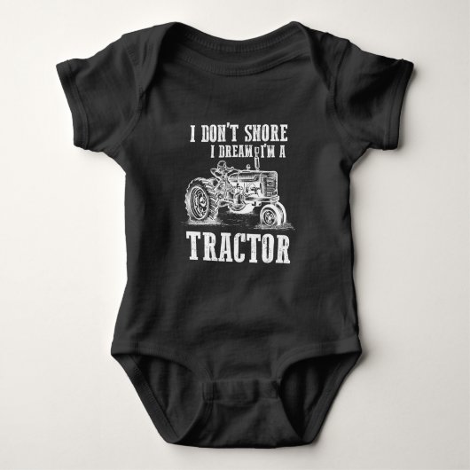 Funny Farming Tractor Driver Snoring Farmer Romper (Voorkant)