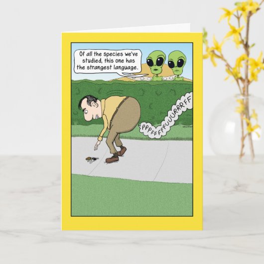 Funny Fart Langue Carte d'anniversaire (Fleur jaune)