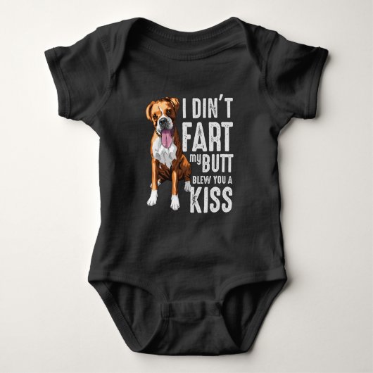 Funny Farting Boxer Hondenliefhebber Joke Romper (Voorkant)