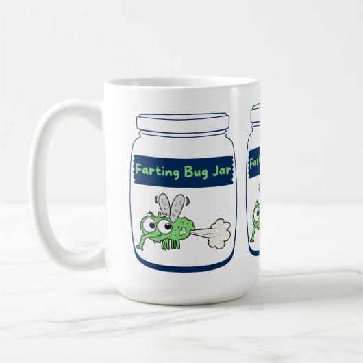 Funny farting Bug Jar Koffiemok (Links)