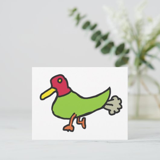 Funny Farting Duck Briefkaart (Staand voorkant)