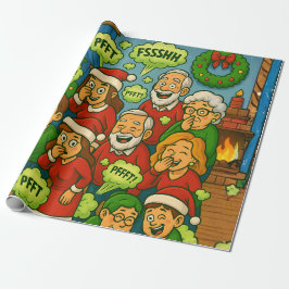 Funny Farting Family Christmas Cadeaupapier