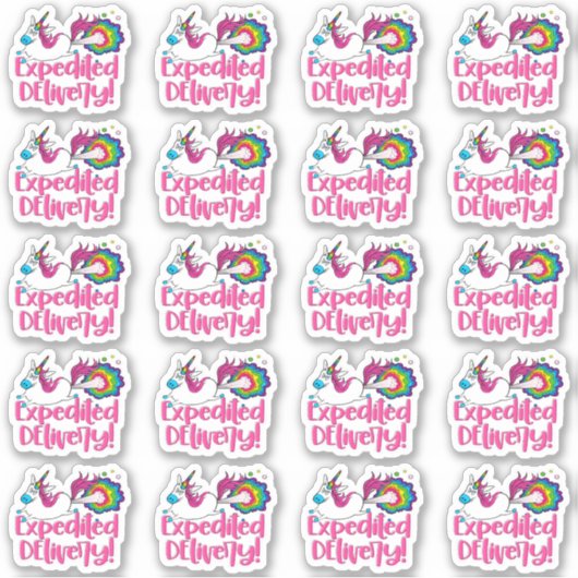 Funny Farting Unicorn - Versnelde levering Sticker (Voorkant)