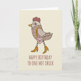 Funny Fashionable Trendy Chicken  Notitiekaartje