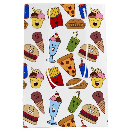 Funny Fast Food Gift Bag Medium Cadeauzakje (Achterkant)