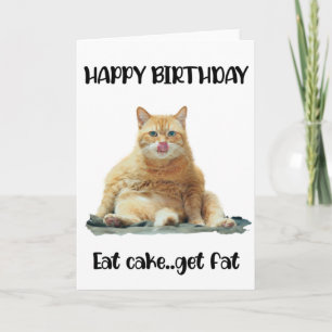 Funny Fat Cat Birthday Wenskaart Kaart
