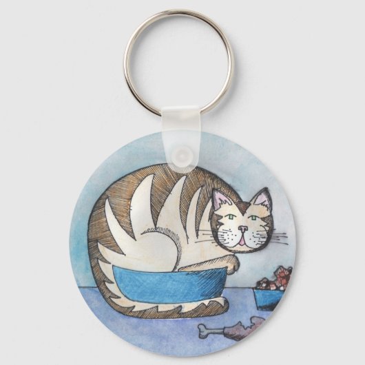 Funny Fat Cat Custom Sleutelhanger (Voorkant)
