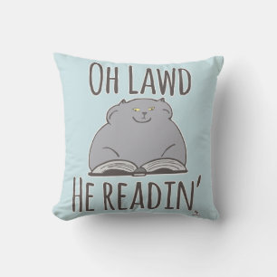 Funny Fat Cat He Lezen Leuke Cartoon Logo Kussen