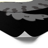 Funny Fat Cat Pun Dark BG Poster (Hoek)