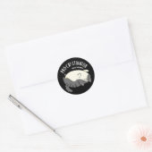 Funny Fat Cat Pun Dark BG Ronde Sticker (Envelop)