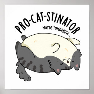 Funny Fat Cat Pun, pro-kat-stinator Poster