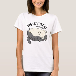 Funny Fat Cat Pun, pro-kat-stinator T-shirt
