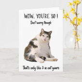Funny Fat Chat assis Anniversaire Carte de voeux (Fleur jaune)