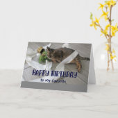 Funny Fat Chat Carte de voeux Anniversaire (Fleur jaune)